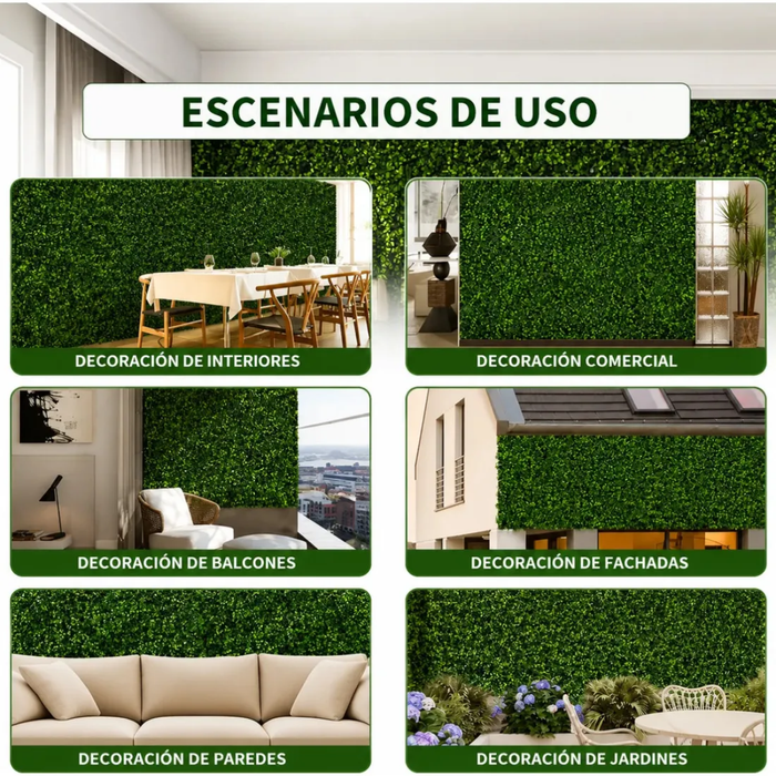 X10 Jardin Vertical Muro Palmeta Artificial Trebol 60x40 Cm Rectangula
