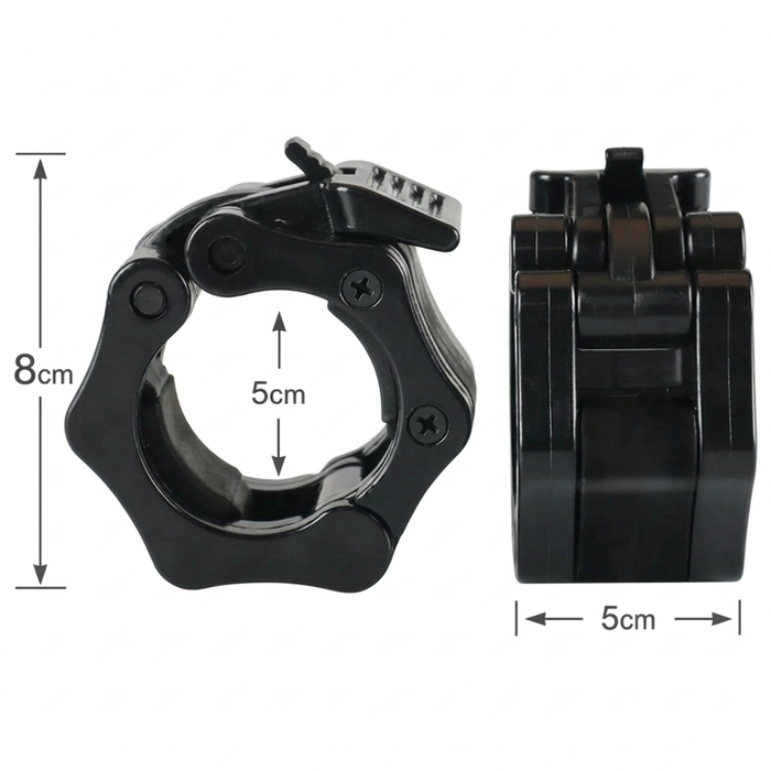 Pack 2 Seguros Para Barra Olímpica Collarines Tope 50mm