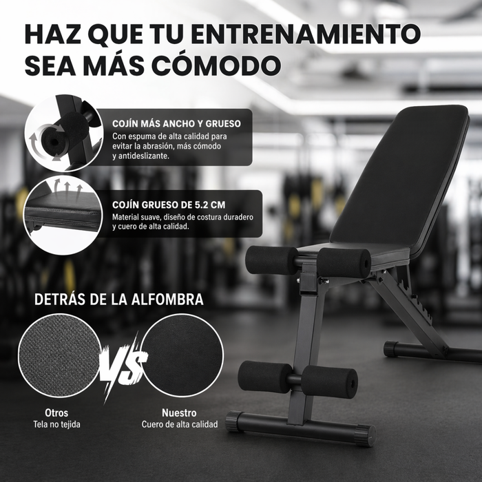 Banco Abdominale Plegable Ajustable Multifuncional Gym 120kg