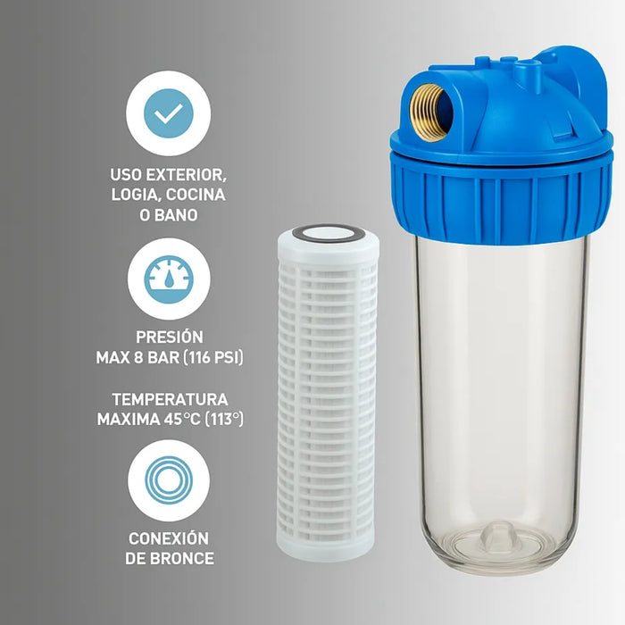 Carcasa Filtro 10 Filtro Malla Lavable 2,5x10 Antisarro 1
