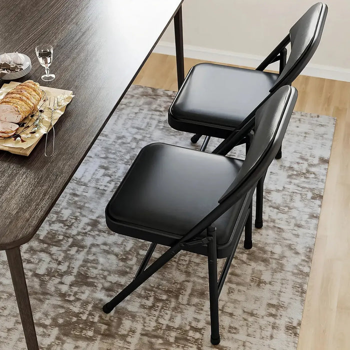 Silla Plegable Metálica Asiento Acolchados Resistente Evento Negro