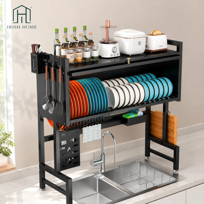 Secador Escurridor Cocina Loza Platos Metalico De 2 Niveles