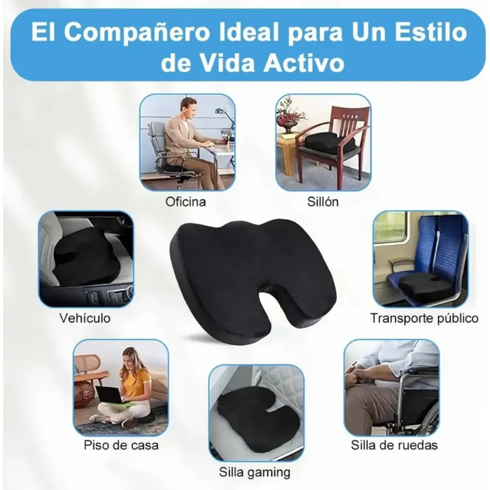 Cojín Asiento Lumbar Ergonomico Coxis Ortopédico Silla