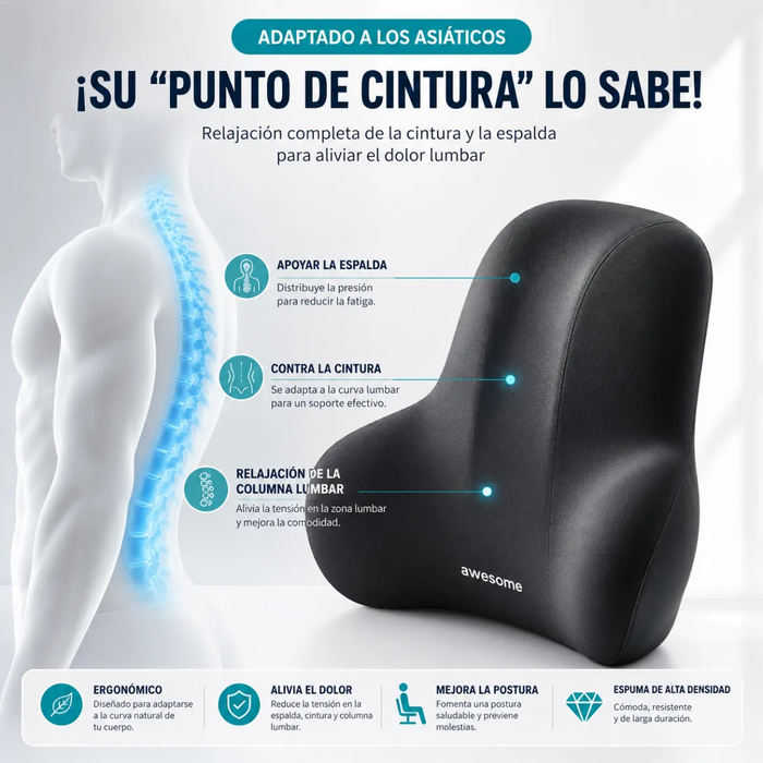 Cojin Corrector Espalda Lumbar Silla Oficina Ergonomico Auto
