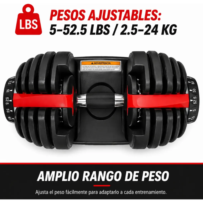 Mancuerna Dumbbell Ajustable Automatica Gym Discos 2.5-24kg