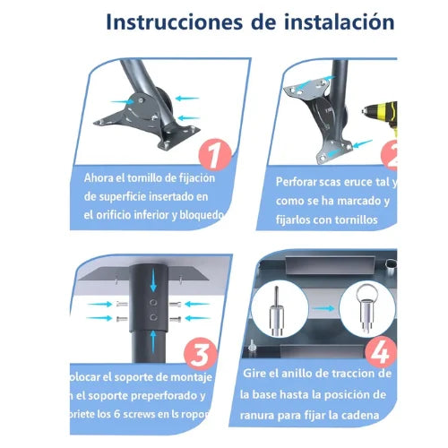 Soporte Mastil Antena Starlink Instalacion Angulo Ajustable