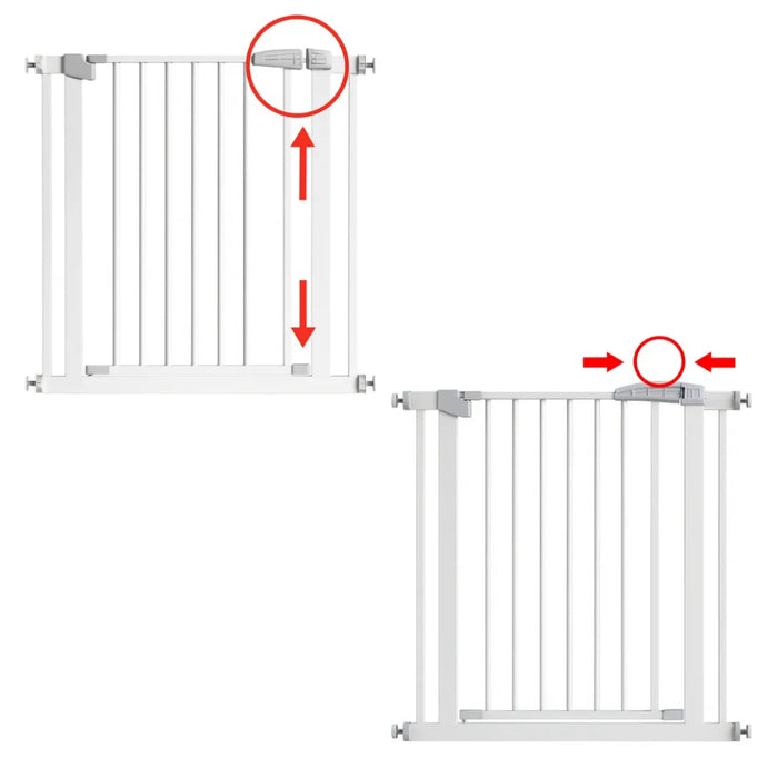 Puerta Seguridad Metál Escalera Reja Bebe Mascota 74 A 85 Cm