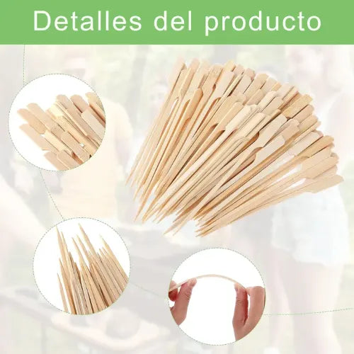 100 Pinchos Banderita Cóctel 12cm Brochetas Palillo Parrilla
