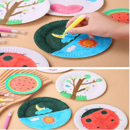 100 Platos Plásticos Desechables Fiesta Cumpleaños 17.5cm