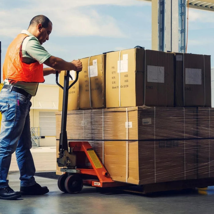 Transpaleta Manual Hidráulica 3 Toneladas Para Palets Industrial Bodega Con Horquillas Reforzadas Y Ruedas De Poliuretano