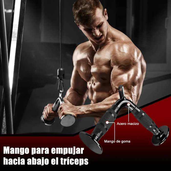 Set Agarres Ganchos Polea Gym Barras Cuerda Tobilleras 10pcs
