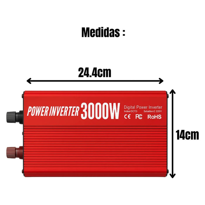Inversor De Corriente Del Coche Convertidor 3000w 12v A 220v