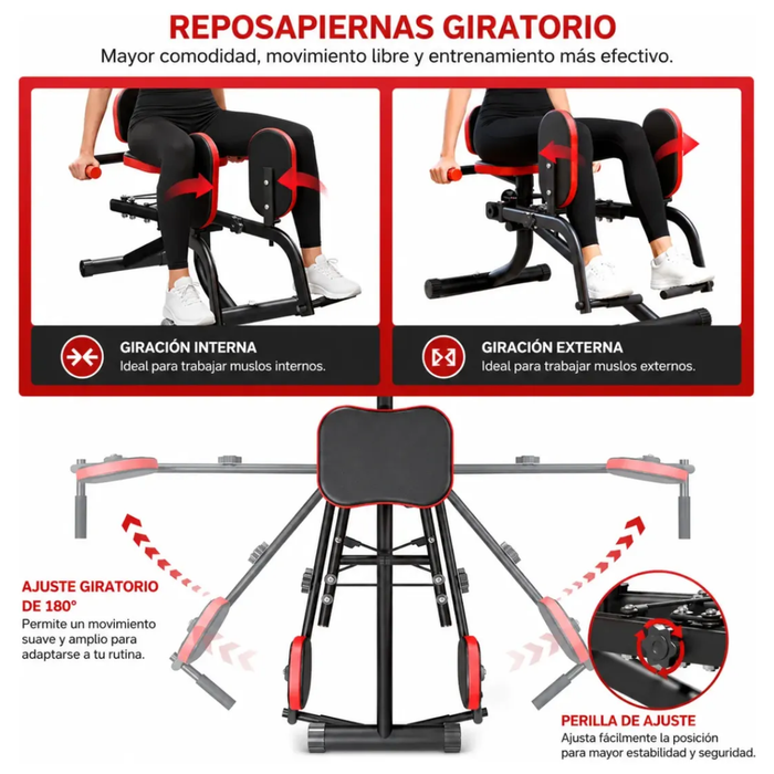 Banco Multifuncional De Abductores Fitness Pierna Cadera Gym
