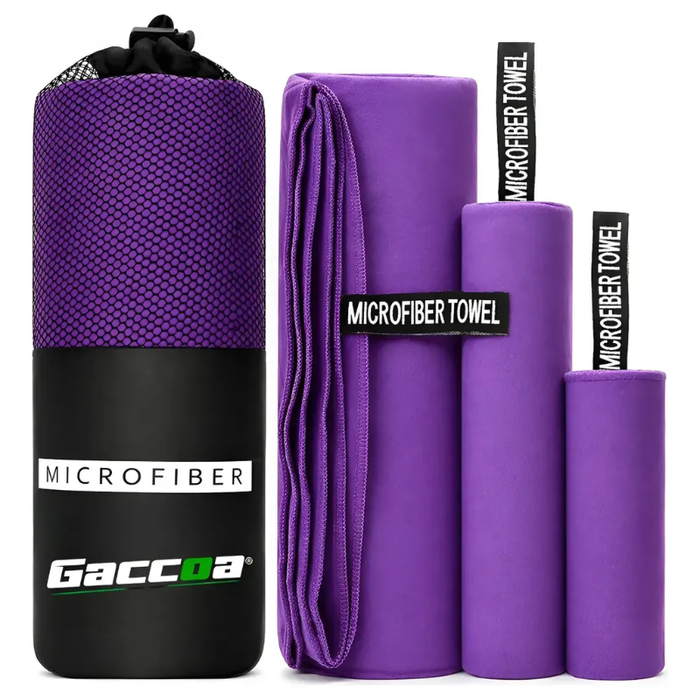Set 3x Toallas Microfibra Secado Rapido Baño Viaje Playa Deporte