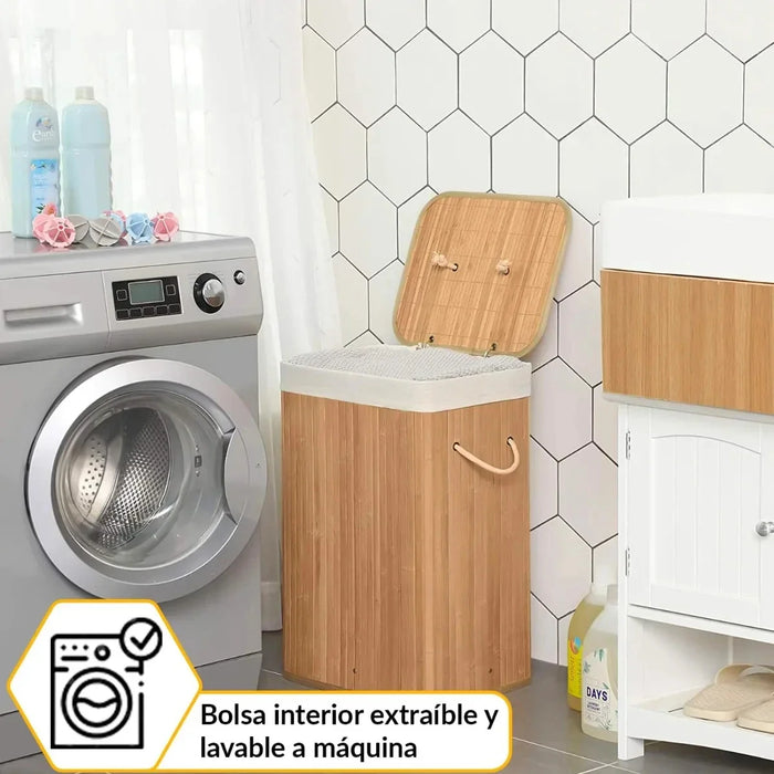 Canasto Cesto De Ropa Tapa Canasto Plegable Organizador Baño