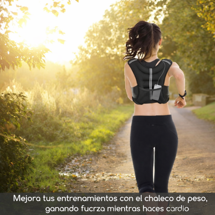Chaleco Peso Ajustable Crossfit Reflectante Ejercicios Negro