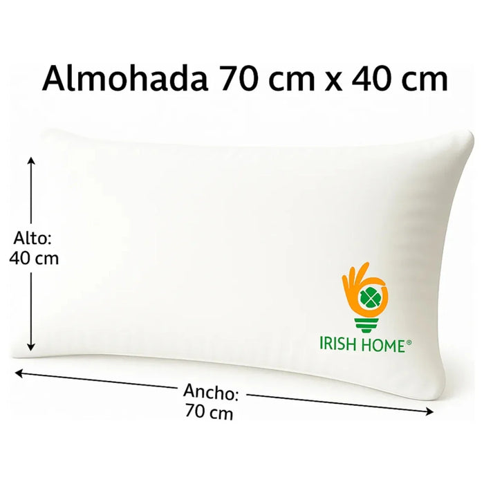 Almohada King Blanca Algodon Dormitorio 70 X 40 Ortopedica
