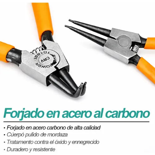 Set De 4 Alicates Punta Precisión Anillo 7 Pulgadas