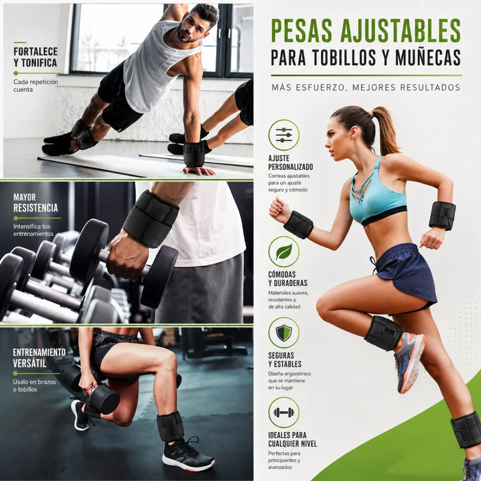 Par Pesas De Tobillo Fitness Gym Tobillera Peso 1.5kg / 3kg