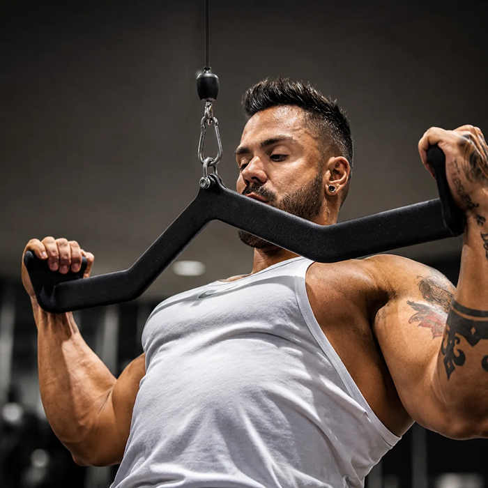 Kit Agarres Poleas Gym Barra Ejercitar Espalda Y Trícep 5pzs