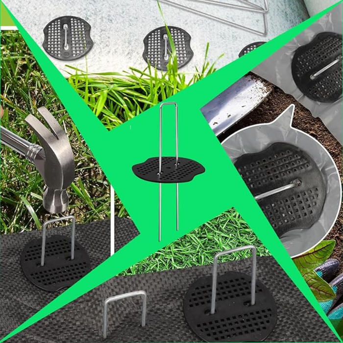 Kit 100 piezas Estacas De Césped Grapas Fijacion  Juntas Jardin
