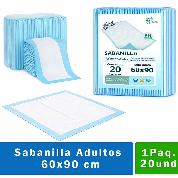 Pañales Sabanillas Adultos Protector Cama Sabanila 60x90