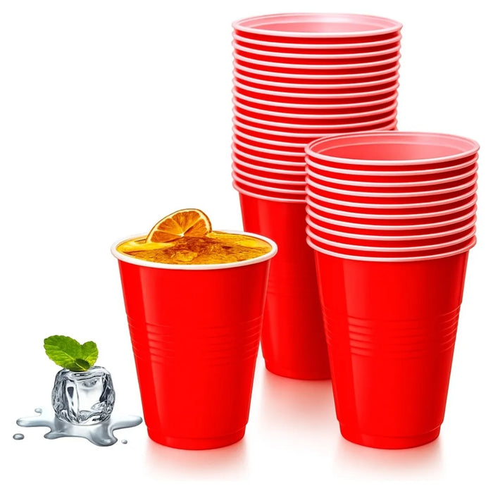 Set 50 Vaso Desechable Grande Fiestas Plasticos Vasos 400 Ml