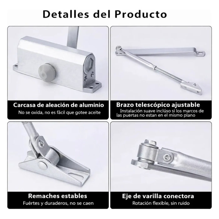 Brazo Hidraulico Puerta Cierra Puertas Automatico 80 A 110kg