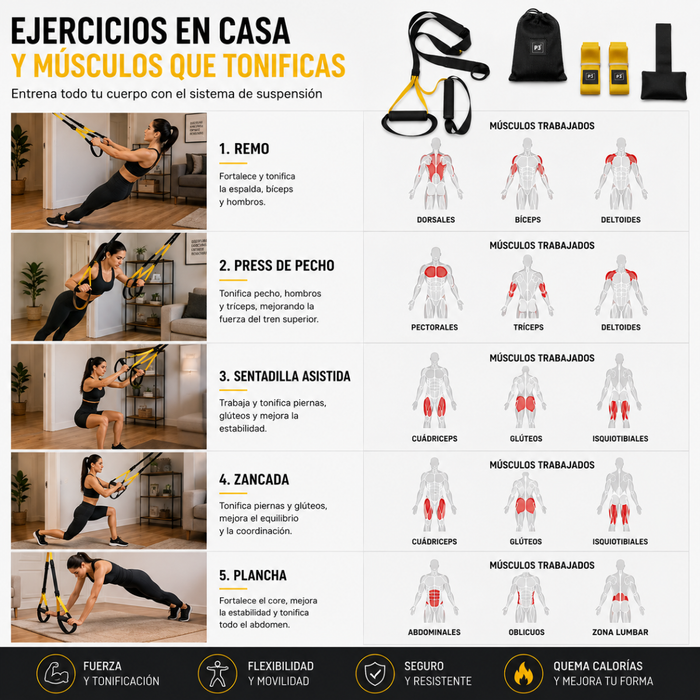 Bandas De Ejercicio De Suspensión Entrenamiento Crossfit Gym