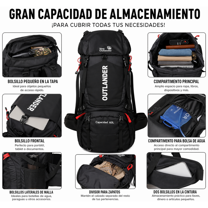 Mochila De Trekking Senderismo Acampar Camping Outdoor 60lts
