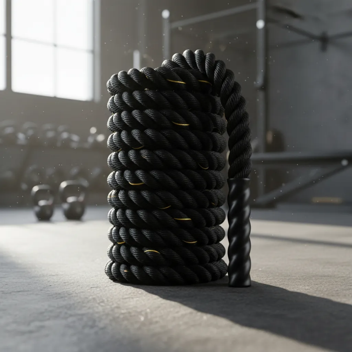 Cuerda Crossfit Correa Profesional Gym Batle Rope 5mmx12mts Negro