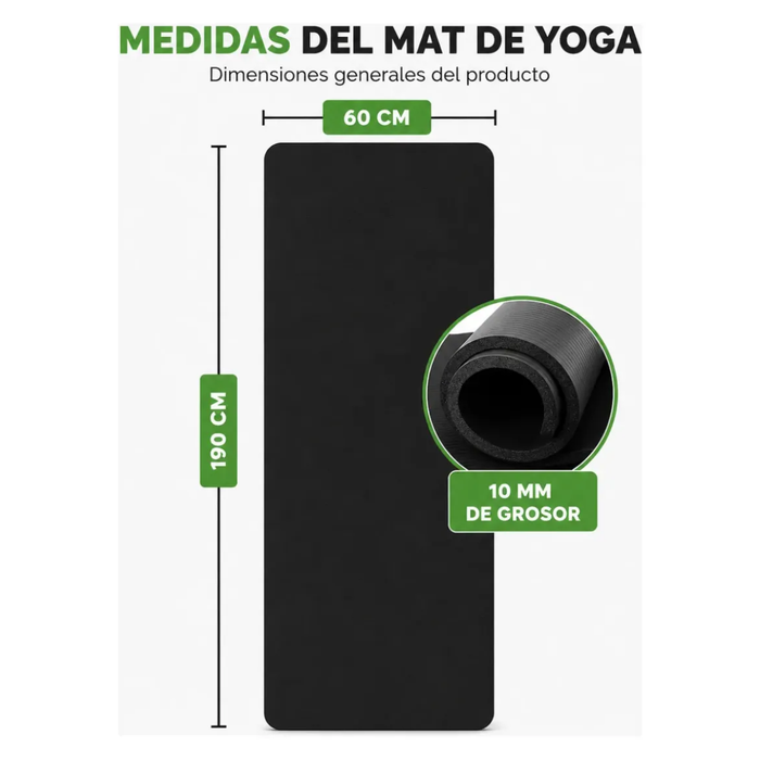 Mat Yoga Antideslizante Tapete Alfombra 1cm Ejercicio Pilate