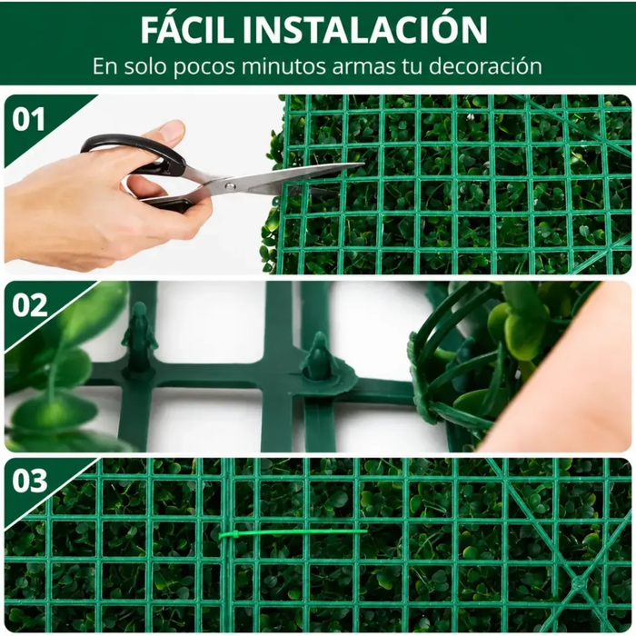 X10 Jardin Vertical Muro Palmeta Artificial Trebol 60x40 Cm Rectangula