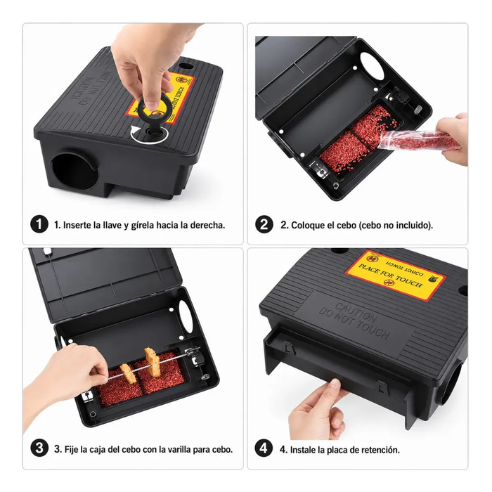 Caja De Almacenamiento Cebo Profesional Rata Llave Roedores