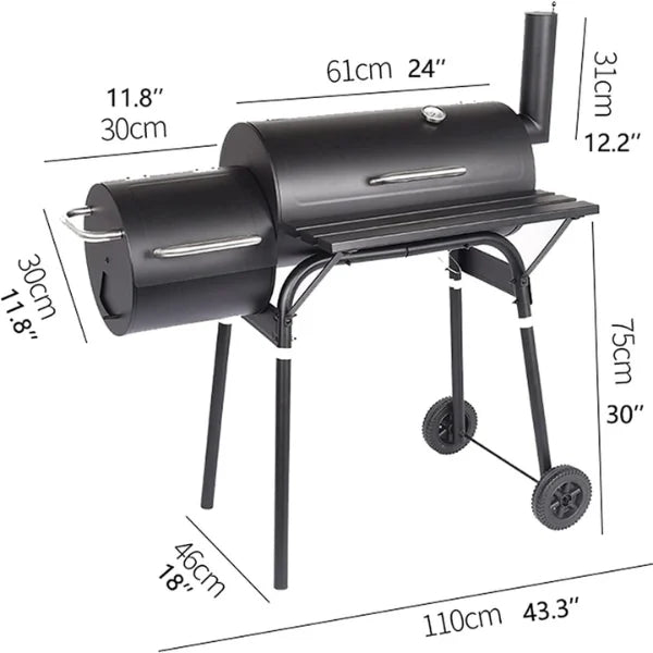 Parrillera Carbon Ahumador Parrilla Asador Portatil Asado