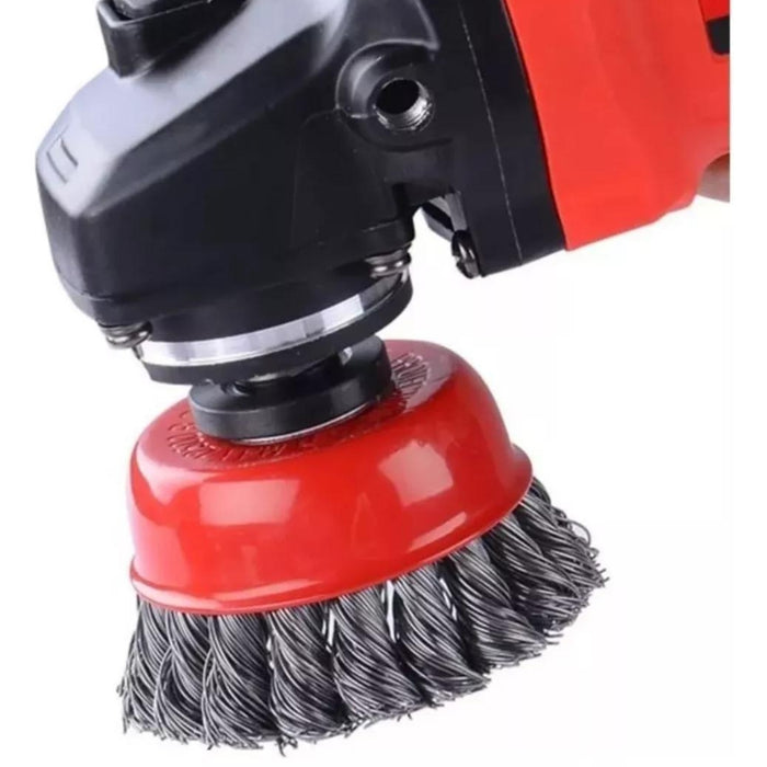 Grata Copa Acero Trenzado Esmeril Cepillo Alambre 4in 100 Mm