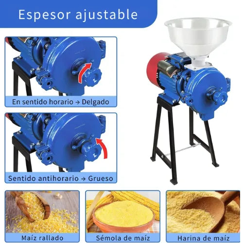 Chancadora 3hp Molino Eléctrico Choclo Chancador Maíz 2200w