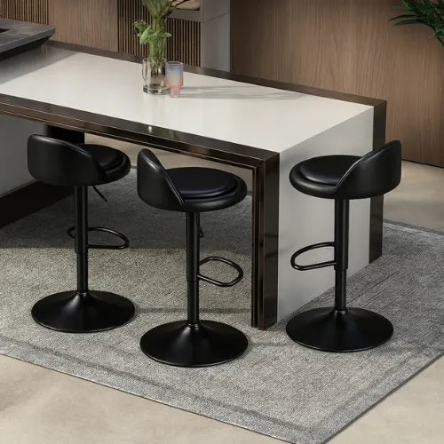 Silla Piso Bar Giratoria Altura Regulable Eco Cuero Taburete