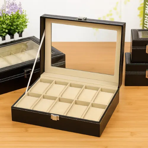 Caja Organizadora Relojes Estuche Porta Reloj Exhibidor 10pc