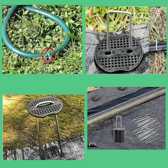 Kit 100 piezas Estacas De Césped Grapas Fijacion  Juntas Jardin