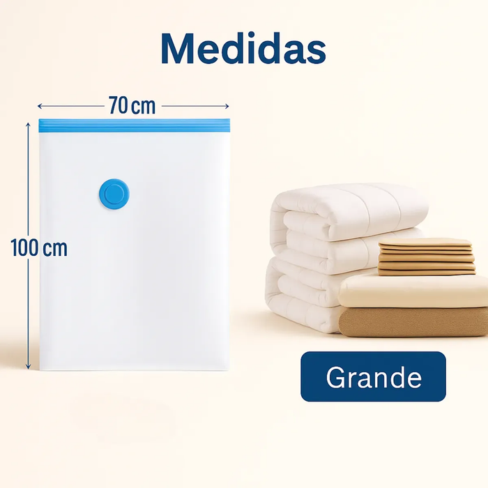 X8 Bolsas Vacio Compresion Bolsa Guardar Ropa 70x100 + Bomba