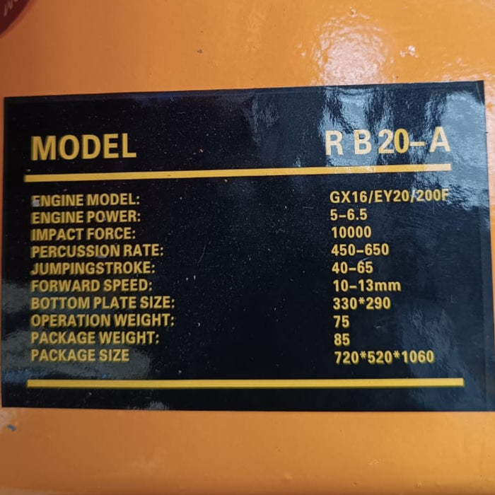 Placa Compactadora 6.5 Hp Motor Gasolina Vibratoria
