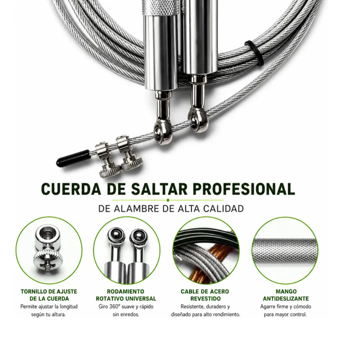 Cuerda Saltar Velocidad Aluminio Ajustable Crossfit Fitness