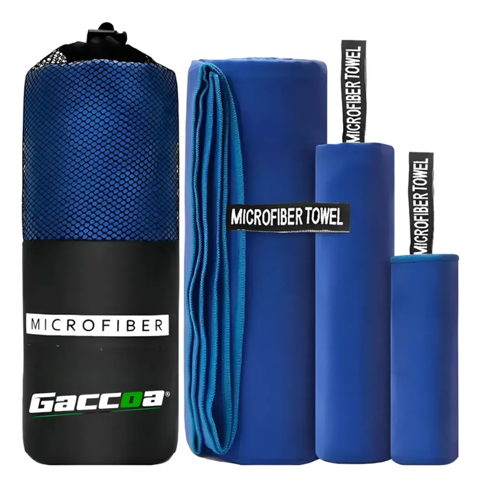 Set 3x Toallas Microfibra Secado Rapido Baño Viaje Playa Deporte