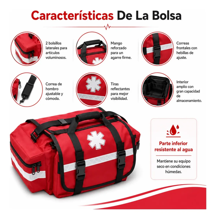 Bolso Primeros Auxilios Botiquin Maleta Curacion Emergencia