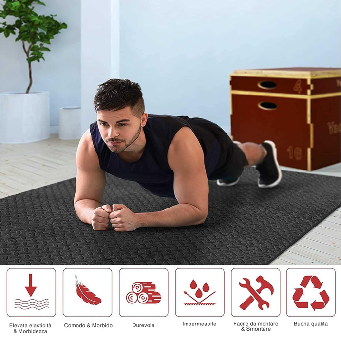 Pack 8 Goma Eva Alfombra Piso 60x60 Alfombra Gimnasio 2,5mm