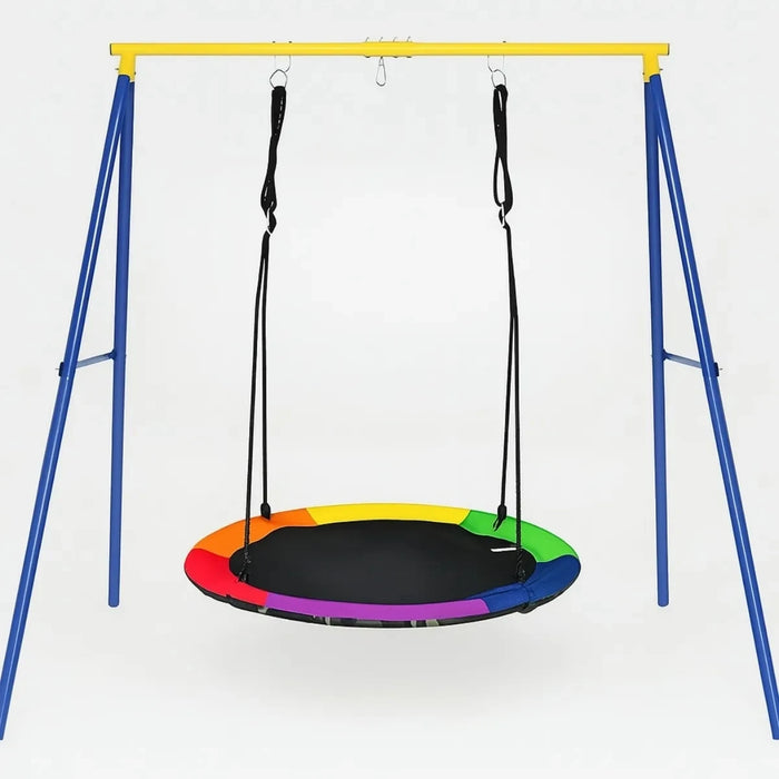 Columpio Colgante Multicolor Infantil Redondo Niños Ovalado seguro exterior