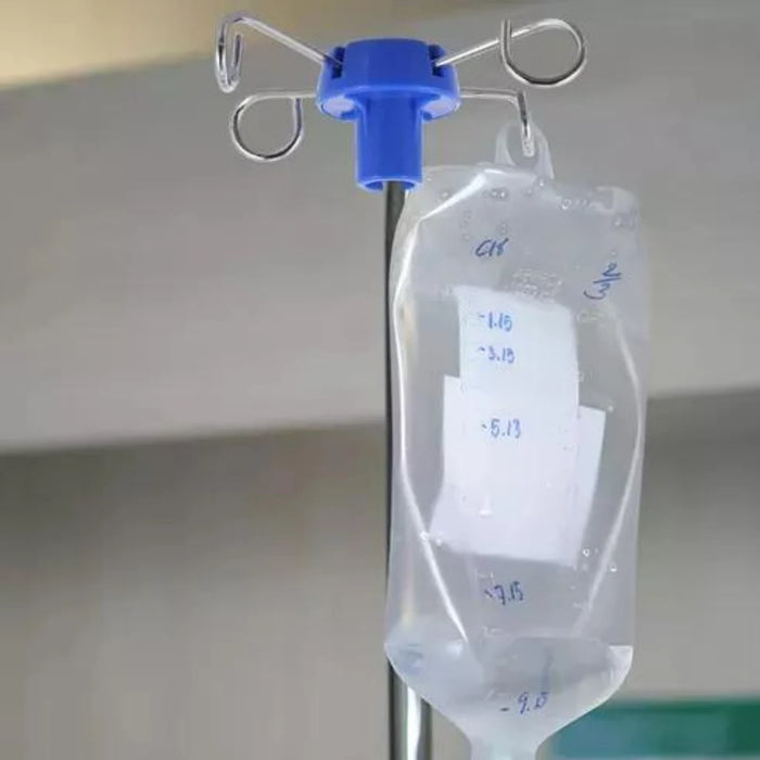 Porta Suero Ajustable 4 Ganchos Base Pedestal 5 Ruedas Suero