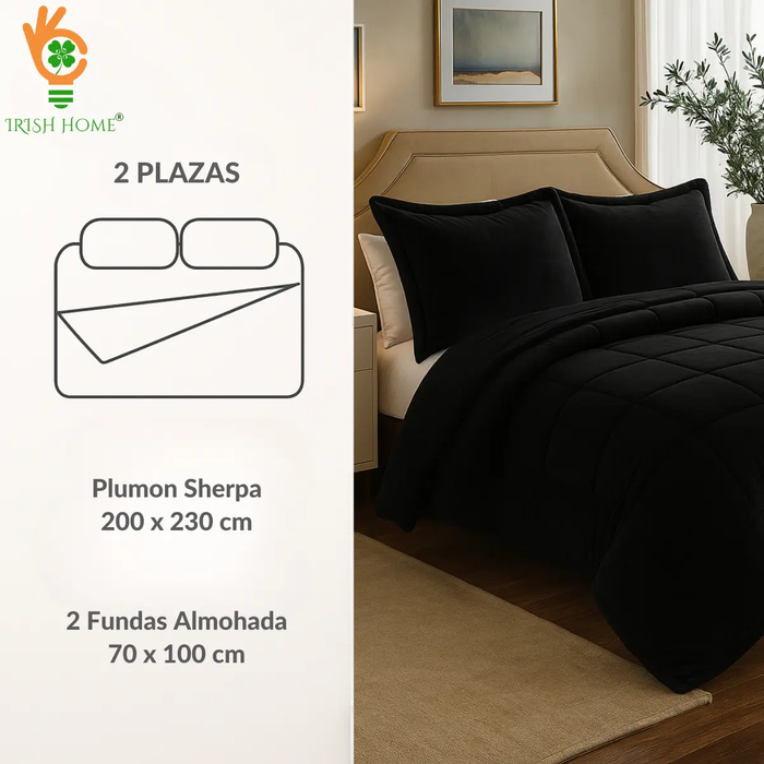 Plumon Sherpa 2 Plazas Cobertor Plumon Cubrecamas Chiporro