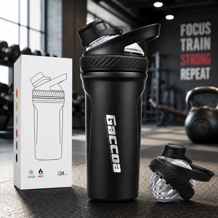 Shaker Vaso Proteina Mezclador Termico Acero Inoxidable 24oz